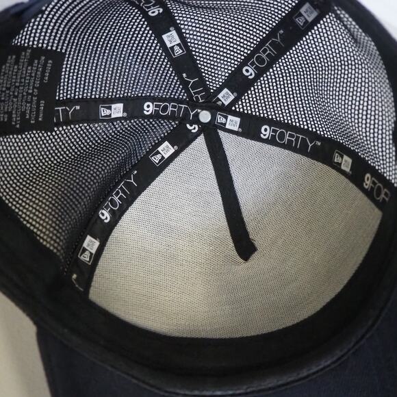 Boston Red Sox New Era Circle Patch A-Frame 9FORTY Snapback Hat -MLB Trucker - Picture 8 of 9